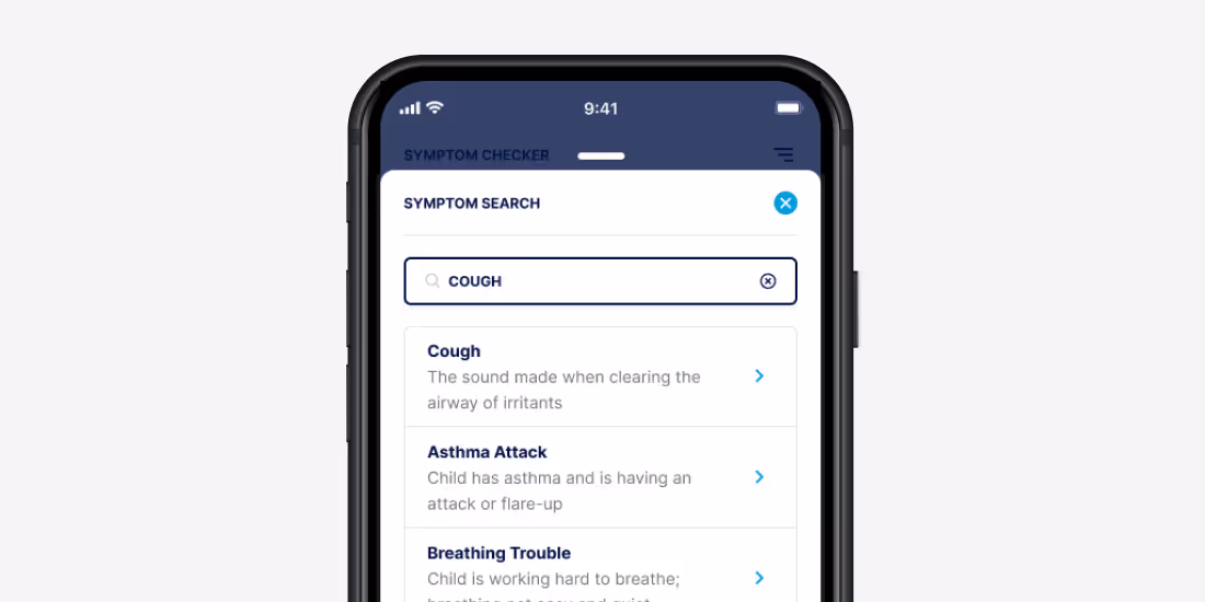 A cell phone with a screen displaying information about coughs.