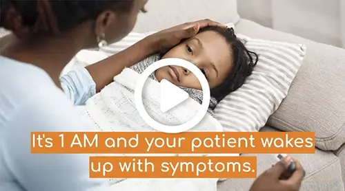 A woman is being cared for by a nurse.